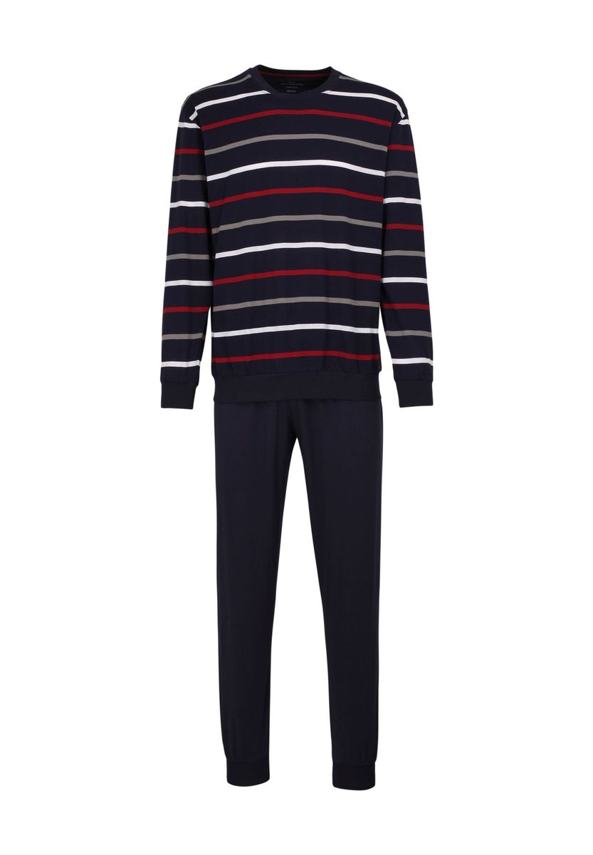 Herren Gestreifter Langarm Schlafanzug
