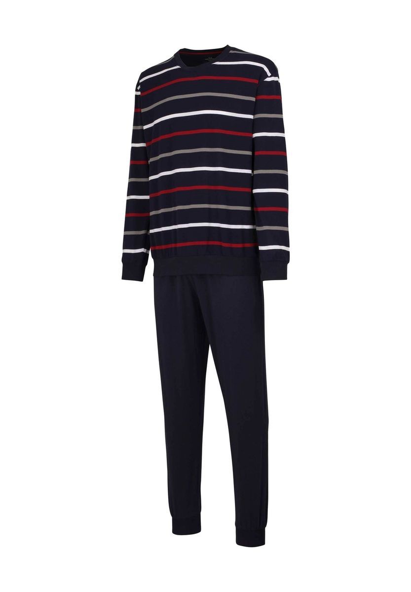 Herren Gestreifter Langarm Schlafanzug