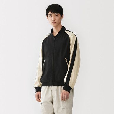Zweifarbige Jacke aus Rayon-Mischgewebe mit Reißverschluss