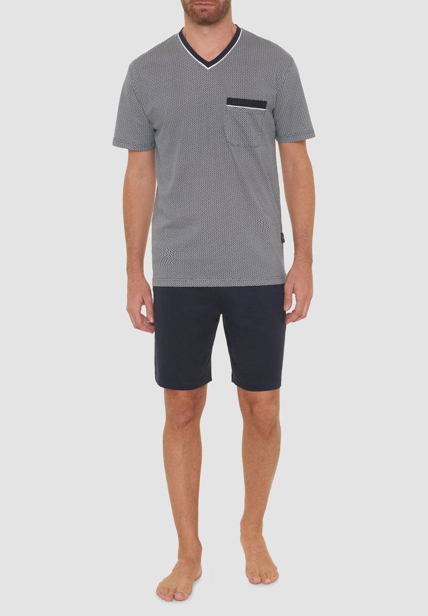 Herren Schlafanzug Set mit Geometrischem Muster