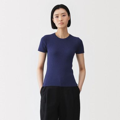 Geripptes T-Shirt aus Bio-Baumwolle