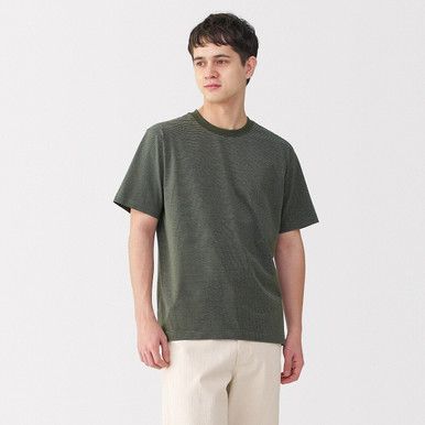 Herren-Jersey-T-Shirt mit Streifen, lockere Passform