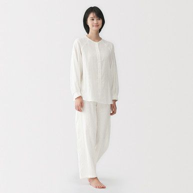 Damen Doppelgaze Pyjama Set