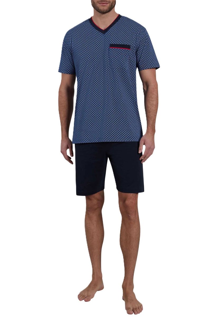 Herren Schlafanzug Set mit Print und Kurzarm