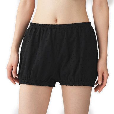 Lockere Doppelgaze Dobby Punkt Shorts