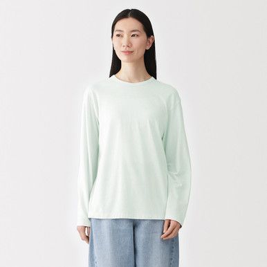 Damen Langarm Baumwolljersey Oberteil