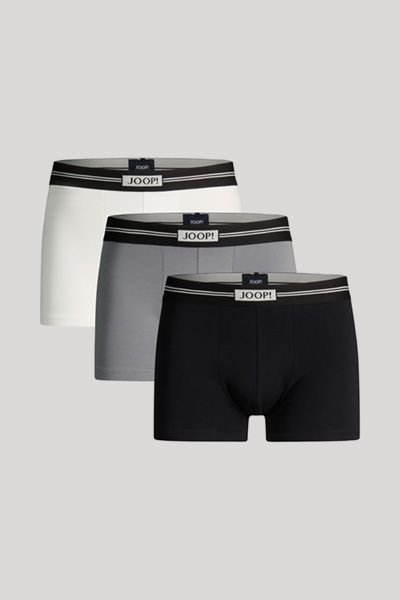 Joop! 3er-Pack Baumwoll-Boxershorts Weiß/Grau/Schwarz mit Logo-Bund