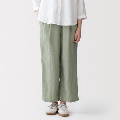 Weite Damenhose aus Leinen