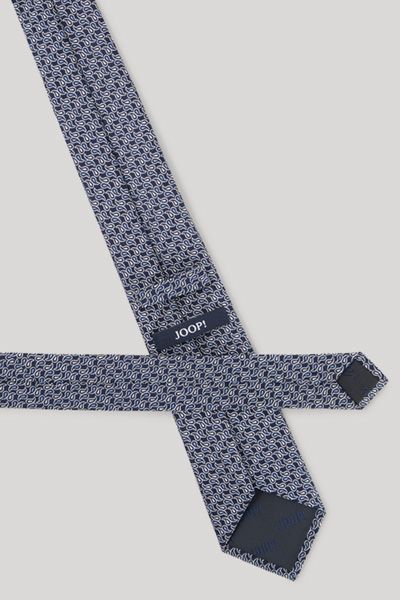 Joop! Marineblaue Seidenkrawatte mit geometrischem Musterdetail
