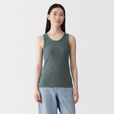 Geripptes Tanktop aus Lyocell-Mischgewebe