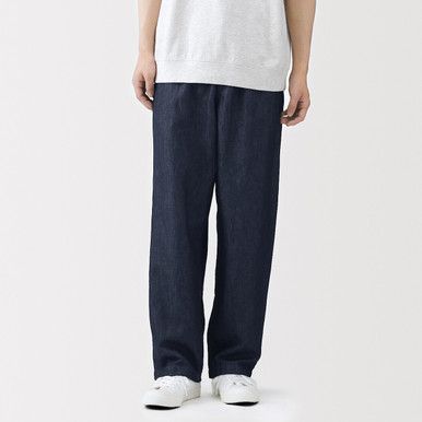 Hose aus Denim-Hanf-Mischgewebe mit Relaxed Fit