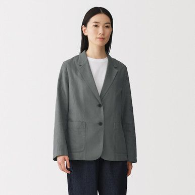 Twill Jacke aus Hanf-Mischgewebe