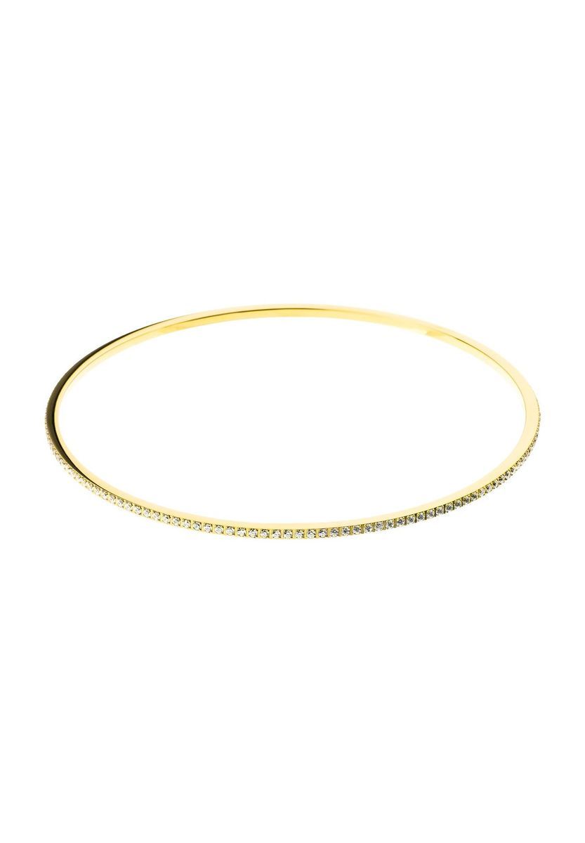 Goldener Edelstahl Armreif mit Zirkonia