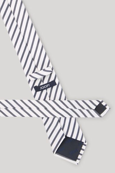 JOOP! Marineblaue und Weiße Gestreifte Seidenkrawatte Business Formelles Accessoire