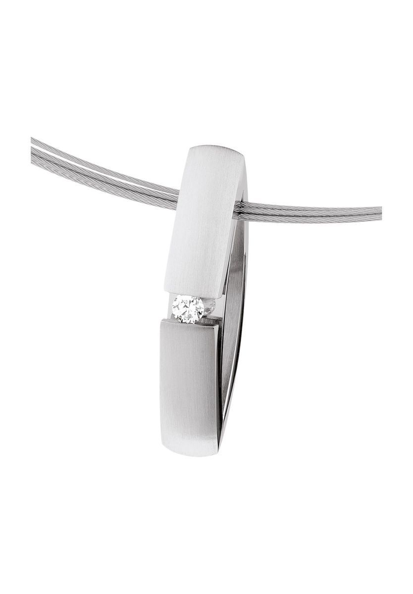 Edelstahl Anhänger mit Brillantakzent