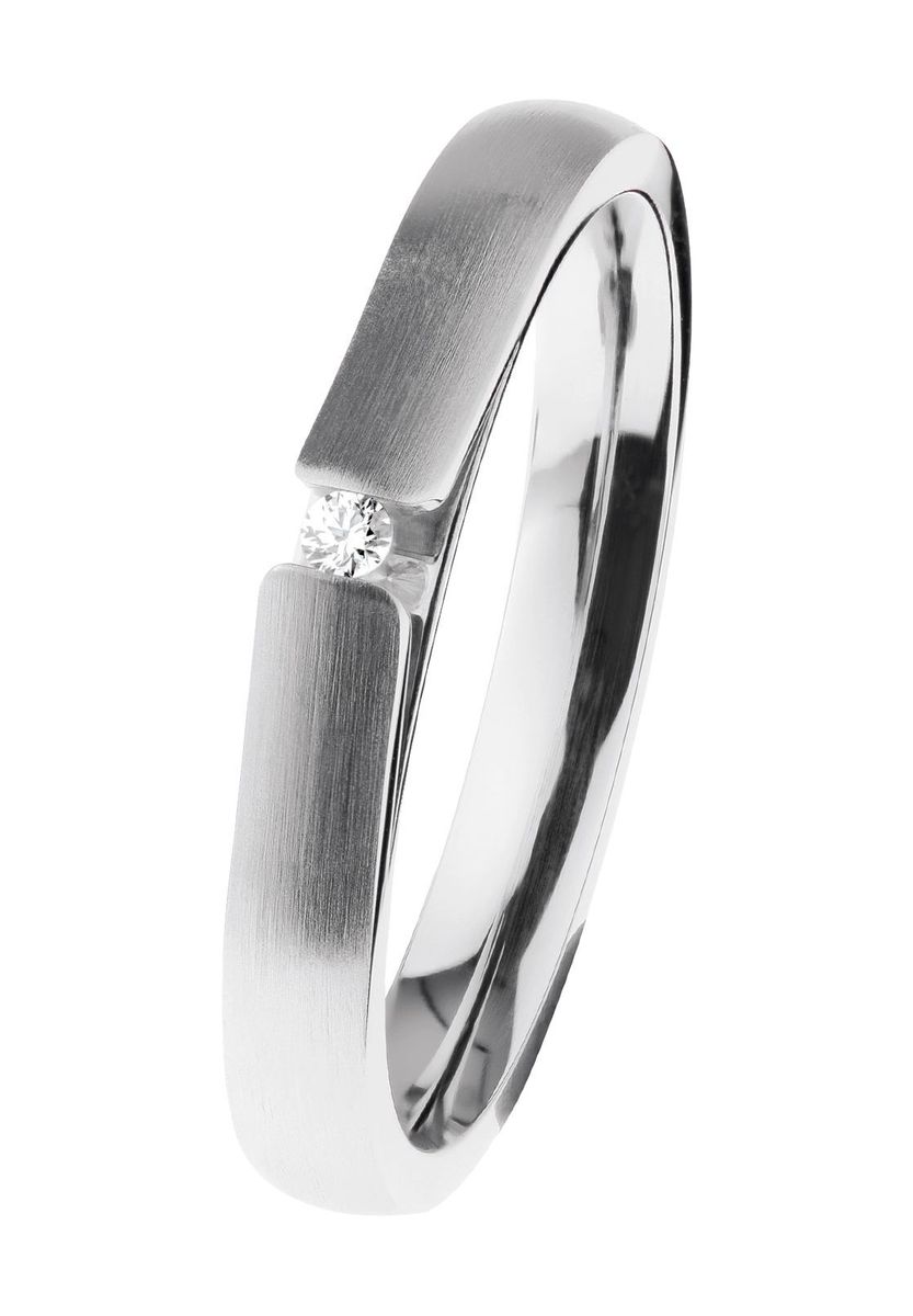 Minimalistischer Stahlring mit Diamantakzent