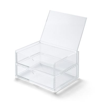 Klare Acryl Aufbewahrungsbox mit zwei Schubladen