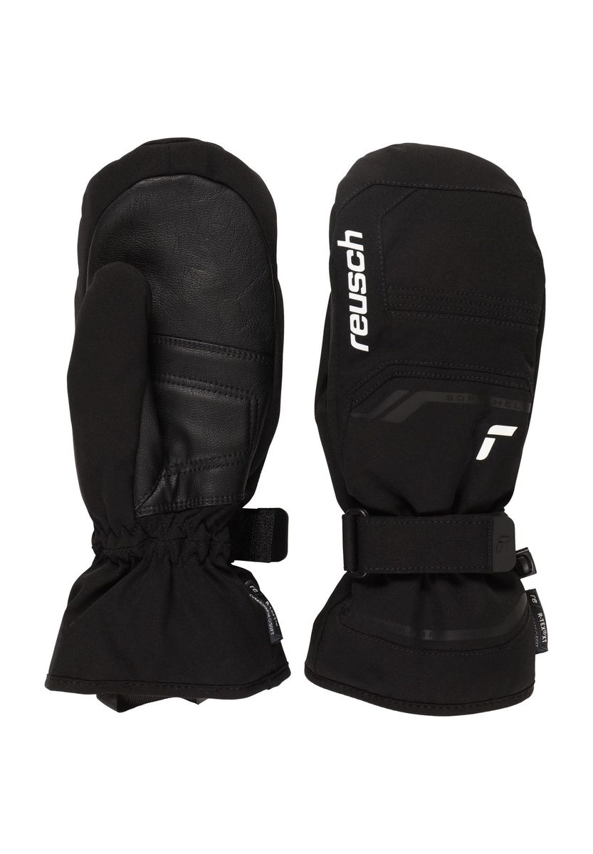 Schwarze wasserdichte Skihandschuhe mit Riemen