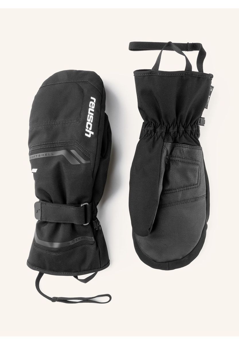 Schwarze wasserdichte Skihandschuhe mit Riemen