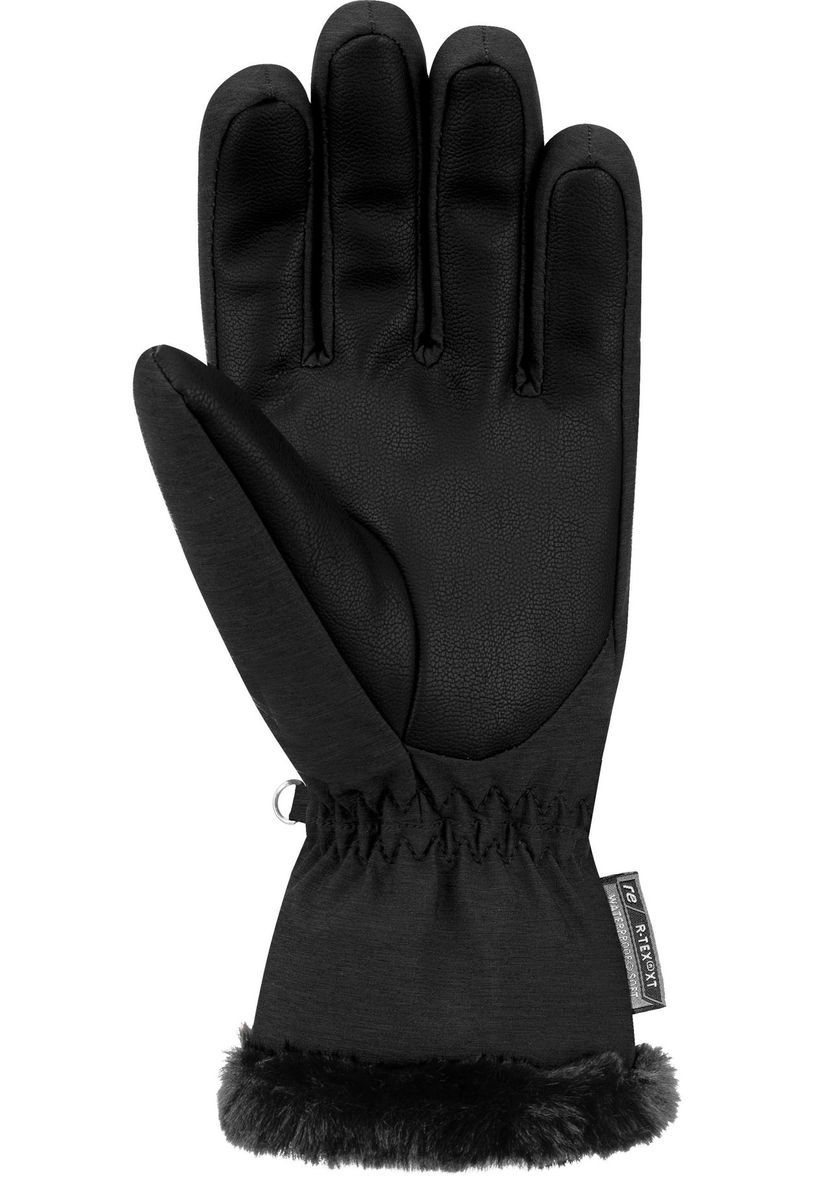 Schwarze Winterhandschuhe mit Kunstfellbesatz