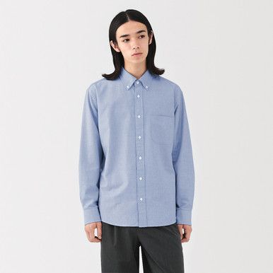 Herren Gewaschenes Oxford-Button-Down-Hemd