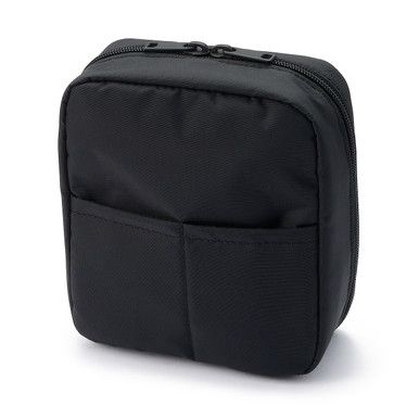 Kompakte Make-up Tasche aus Nylon mit Taschen