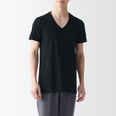 Herren V-Ausschnitt Baumwoll T-Shirt Doppelpack