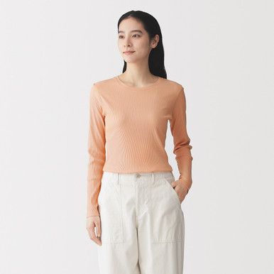 Langarmshirt aus geripptem Lyocell-Mischgewebe