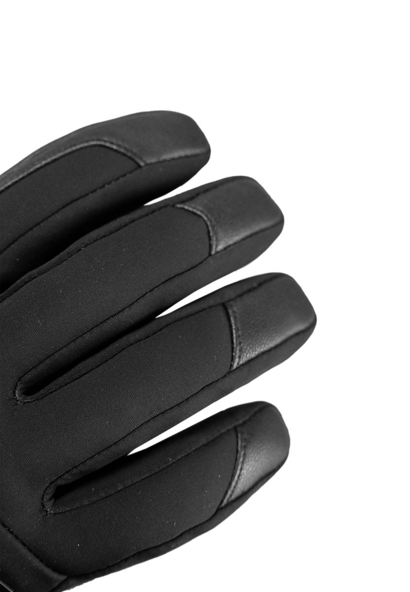 Schwarze Winter-Skihandschuhe mit Leder