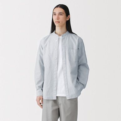 Herren Oxford-Hemd mit Stehkragen