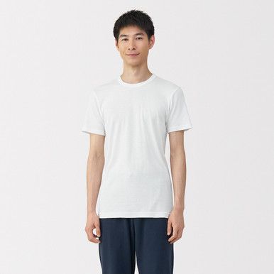 Herren T-Shirt mit Rundhalsausschnitt aus warmer Baumwolle