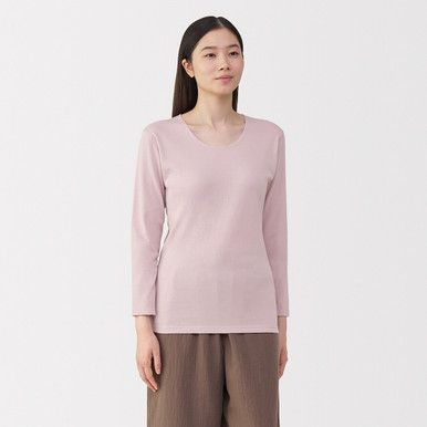 Warmes, dickes Baumwollshirt mit U-Boot-Ausschnitt