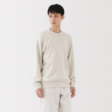 Klassisches Loopwheel-Baumwollstrick-Sweatshirt