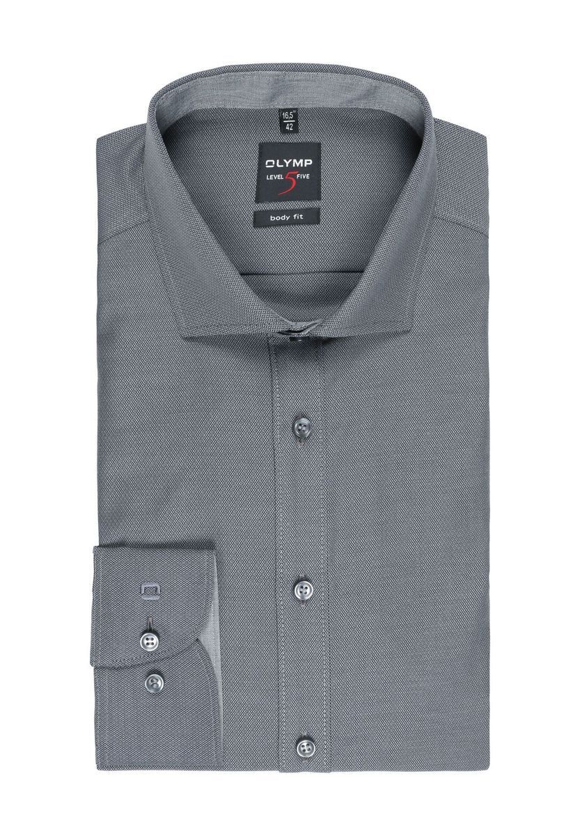 Herren Body Fit Hemd in Grau