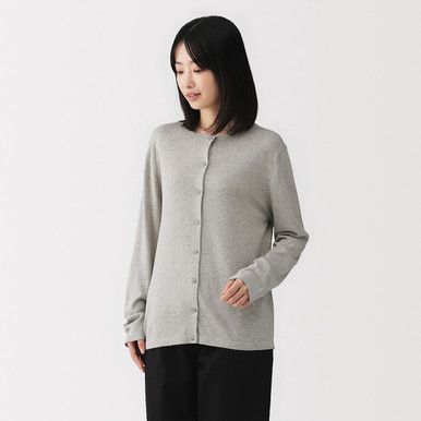 Damen Cardigan mit Rundhalsausschnitt aus Sojafasermischung