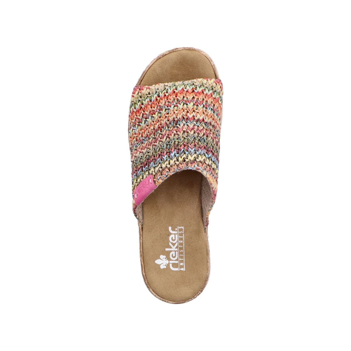 rieker Flecht-Pantoletten, Keilabsatz, für Damen, mehrfarbig, 38