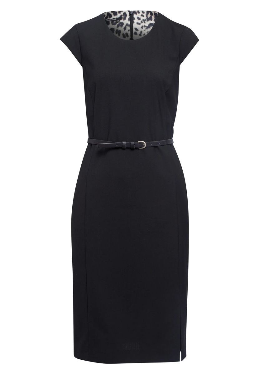 Elegantes schwarzes Etuikleid mit Futter
