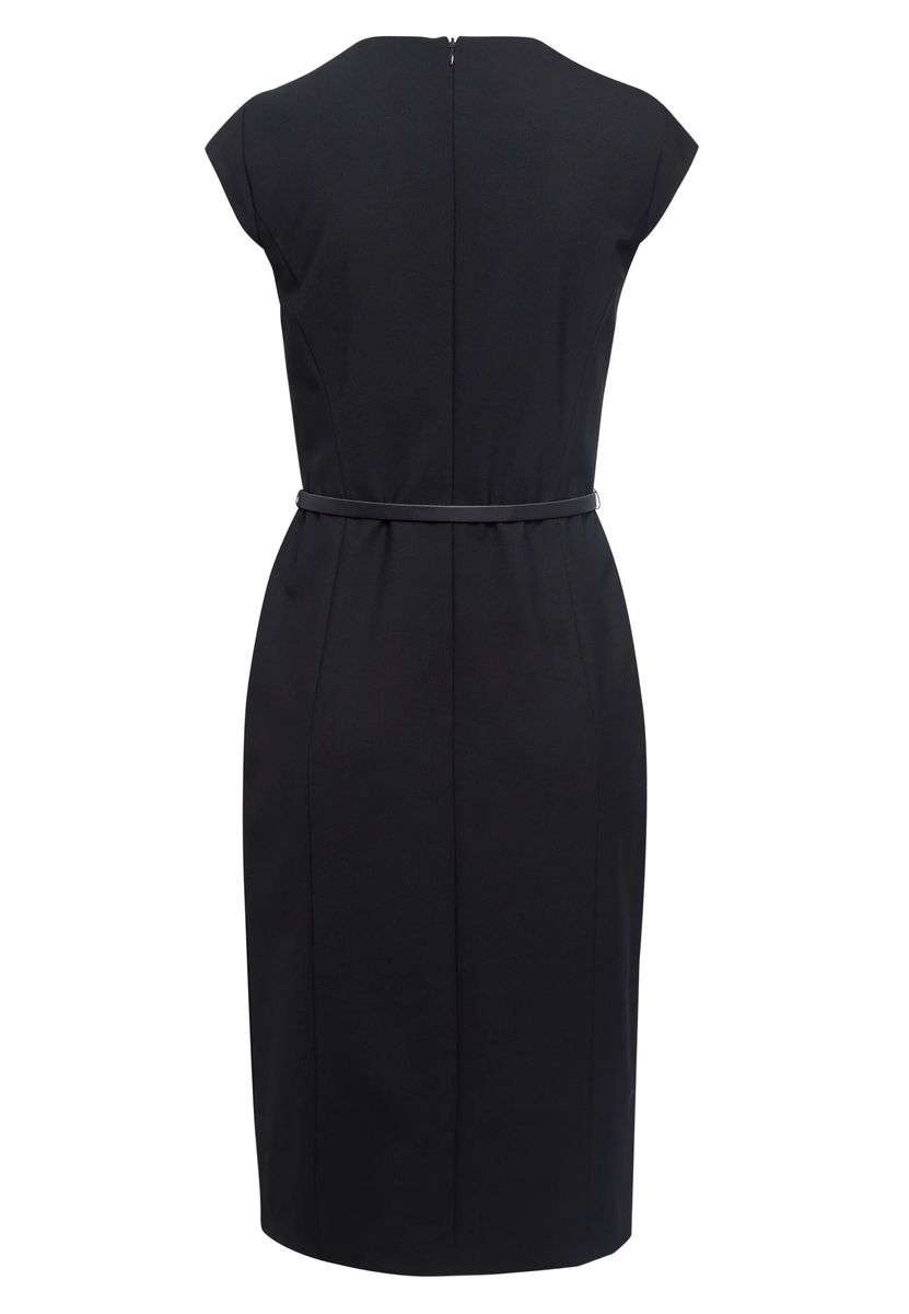 Elegantes schwarzes Etuikleid mit Futter