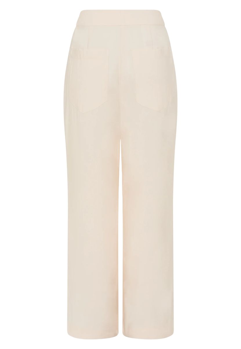 Damen Glänzende Twill Hose mit weitem Bein