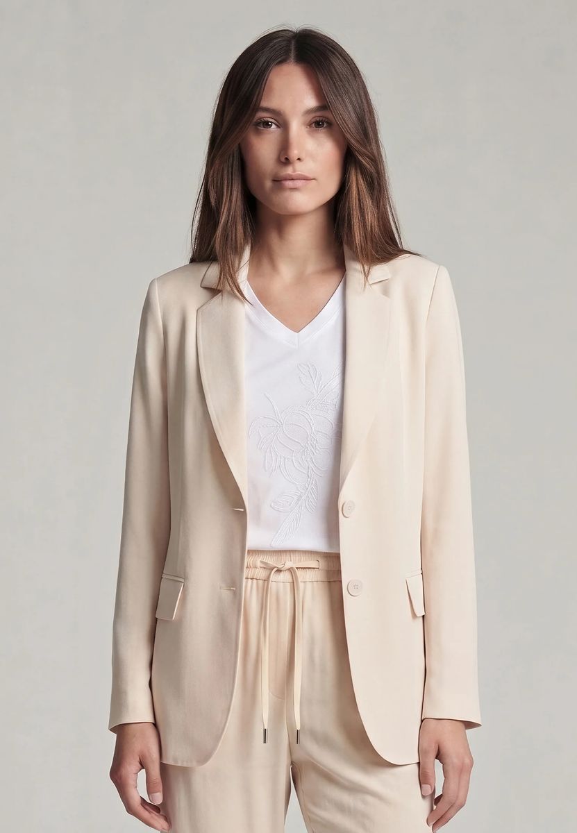 Klassischer Blazer aus glänzendem Twill