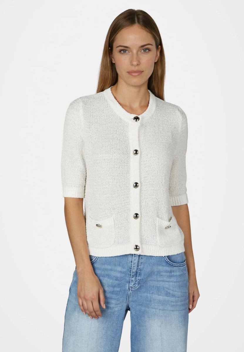 Strickjacke aus Bouclé-Garn mit Taschen
