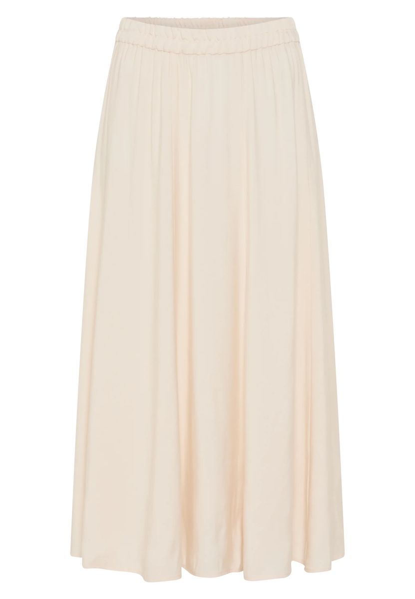 Eleganter Midi-Rock aus glänzendem Twill