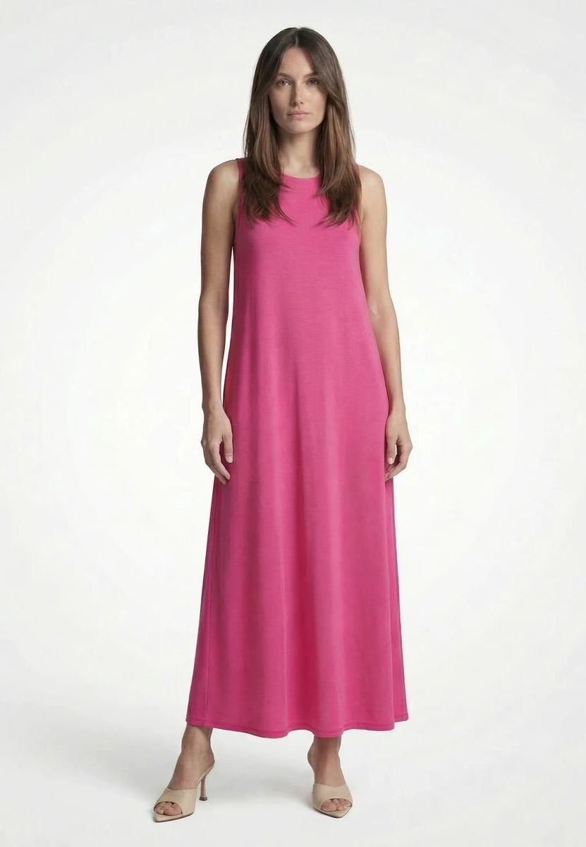 Ärmelloses Viskose-Maxikleid