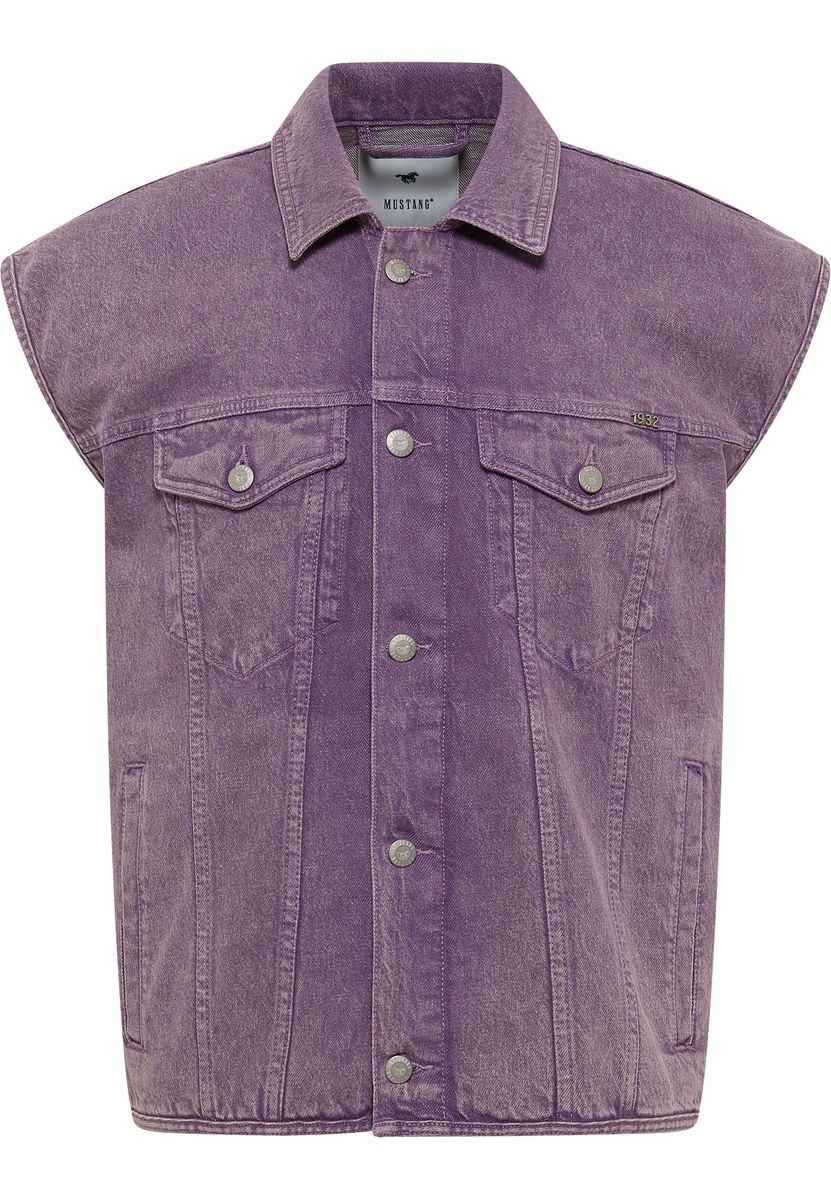 Oversized Ärmellose Jeansweste in Lila