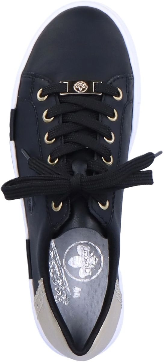 Schwarzer Sneaker in Lederoptik