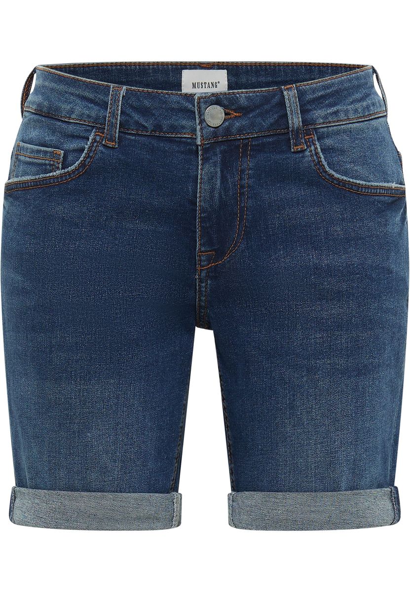 Damen Jeans-Bermuda-Shorts in dunkler Waschung