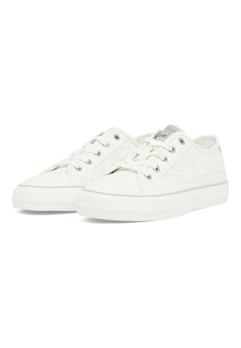 Freizeitliche Schnürschuhe mit Spitzeneinsatz