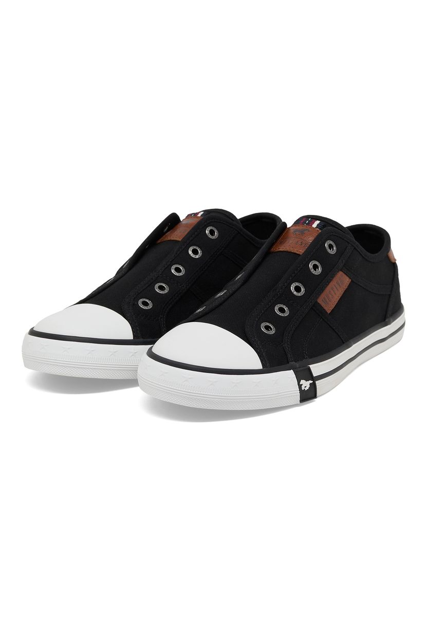 Schwarze Slip-On-Sneakers aus Canvas