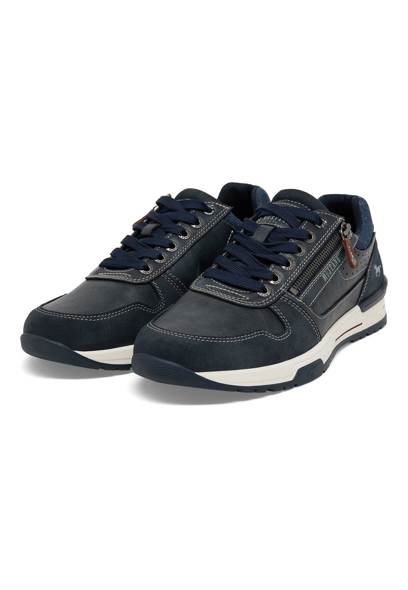 Marineblaue Freizeitsneakers aus Kunstleder