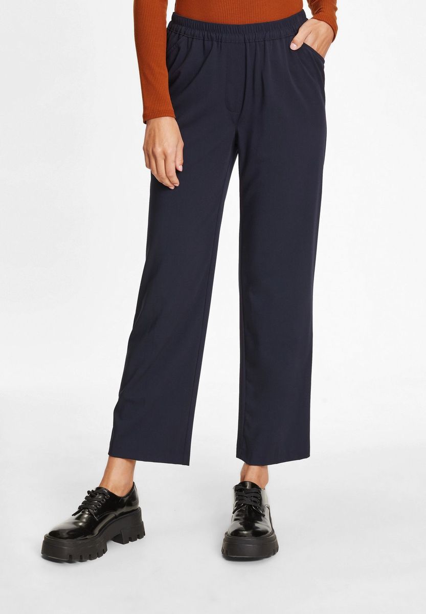 Marineblaue Schlupfhose in Cropped-Länge